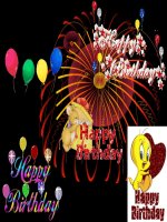 Hình động happy bỉthday và búp bê