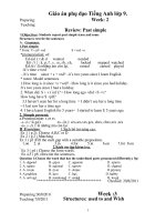 Giáo án dạy thêm tiếng anh 9