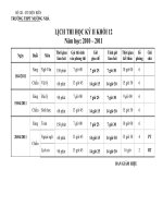 Lịch thi học ki II khối 12 năm học 2010-2011