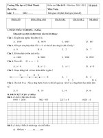 Đề KT Giữa kì II - Môn Toán lớp 3 (2010 - 2011)