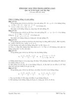 Hình Học Giải Tích Trong KG Qua Kỳ Thi Đại Học