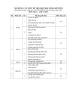 Cấu trúc đề thi HSG tỉnh