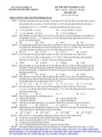 Thi Thử ĐH Huỳnh Thúc kháng -Vinh -Ngệ an lần 1