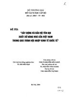 Xây dựng và bảo hộ tên gọi xuất xứ hàng hóa của Việt Nam trong quá trình hội nhập kinh tế quốc tế