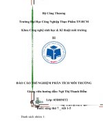 Báo cáo thực hành môn thí nghiệm phân tích môi trường   bài 8 phân tích nitrogen hữu cơ trong nước