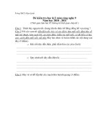 Đề+Đáp án kiểm tra hkI môn CN 9