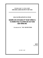 Nghiên cứu sử dụng kỹ thuật đồng vị tự nhiên phục vụ đánh giá an toàn đập Đồng Mô