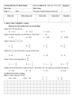 Đề KT Giữa kì II - Môn Toán lớp 4 (2010 - 2011)
