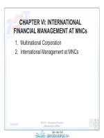 INTERNATIONAL FINANCIAL MANAGEMENT AT MNCs Chapter 6