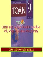 Bài giảng tham khảo thao giảng đại số 9 Bài Liên hệ giữa phép nhân và phép khai phương (8)