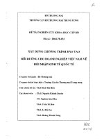 Xây dựng chương trình đào tạo bồi dưỡng cho doanh nghiệp Việt Nam về hội nhập kinh tế quốc tế