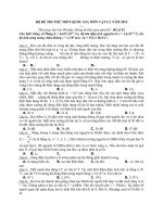 BỘ đề THI THỬ THPT QUỐC GIA môn vật lý năm 2015