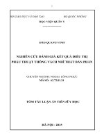 tóm tắt luận án  nghiên cứu đánh giá kết quả điều trị phẫu thuật thông vách nhĩ thất bán phần