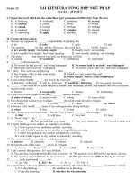 KIỂM TRA TỔNG HỢP NGỮ PHÁP TIẾNG ANH 12-HK2