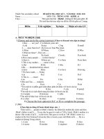 Đề tham khảo tiếng Anh 6 NH20102011