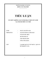 TỔ CHỨC KHÔNG GIAN SINH HOẠT một số vị TRÍ TẠI THÀNH PHỐ CẦN THƠ