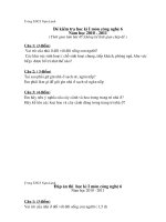 Đề+Đáp án kiểm tra hkI môn CN 6