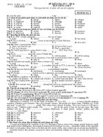 ĐÊ KIỂM TRA LẦN 2 - KÌ II -  4 MÃ ĐỀ - CÓ ĐÁP ÁN - 4 MÃ ĐỀ