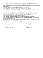 Đề cương ôn tập SH 10 CB học kì II năm 2011