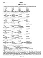 Grade 7-1st semester-test 1