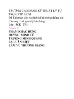 phân tích và thiết kế hệ thống thông tin Chương trình quản lý bán hàng