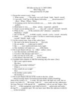 Đề thi tiếng anh học kỳ 2