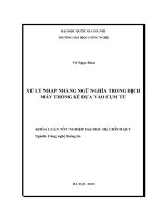 XỬ LÝ NHẬP NHẰNG NGỮ NGHĨA TRONG DỊCH MÁY THỐNG KÊ DỰA VÀO CỤM TỪ