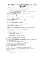 Xác định phương pháp giải phương trình có tham số