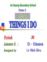 Giáo án tham khảo bồi dưỡng thao giảng, thi GV Anh 6 Unit 5 Things I do (12)