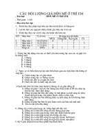 CÂU HỎI LƯỢNG GIÁ HÔN MÊ Ở TRẺ EM