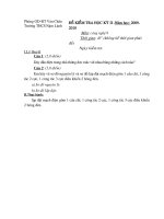 Đề và đáp án công nghệ 9 học kì II