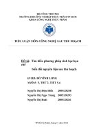Đề tài  Tìm hiểu phương pháp sinh học hạn chế biến đổi nguyên liệu sau thu hoạch
