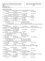 ĐỀ KHẢO SÁT GIỮA HKII - E 12(CÓ KEY)