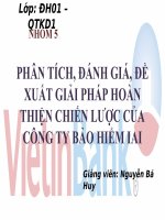 Bài thuyết trình phân tích, đánh giá, đề xuất giải pháp chiến lược của công ty bảo hiểm IAI