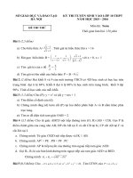 Đề thi thử vào lớp 10 môn Toán thành phố Hà Nội năm học 2015-2016