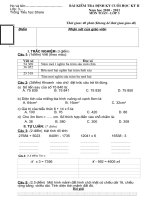 Đề kiểm tra Toan 3 cuôi kì 2
