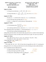 Đề thi thử vào lớp 10 môn Toán năm học 2015 - 2016 trường THCS Hòa Tân, Đồng Tháp