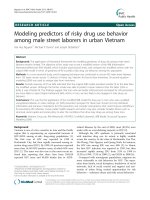 Mô hình dự báo về nguy cơ từ thói quen sử dụng ma túy ở những lao động đường phố nam tại đô thị Việt Nam