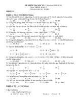 De thi hoc ky 1 có đáp án Khôi 11, lan 2