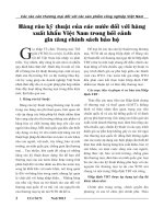 Các rào cản thương mại đối với các sản phẩm công nghiệp Việt nam