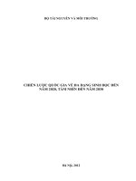 Chiến lược quốc gia về đa dạng sinh học đến năm 2020, tầm nhìn đến năm 2030