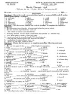 De th hoc sinh gioi tinh Thanh hoa mon Tieng Anh lop 8 nam hoc 2010 -2011