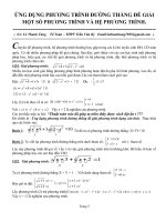 ỨNG DỤNG PHƯƠNG TRÌNH ĐƯỜNG THẲNG ĐỂ GIẢI MỘT SỐ PHƯƠNG TRÌNH VÀ HỆ PHƯƠNG TRÌNH.