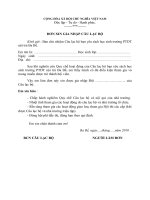 Đơn xin ra nhập câu lạc bộ của trường PTDT Nội trú Ba Bể