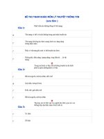 ĐỀ THI THAM KHẢO MÔN  THUYẾT THÔNG TIN ĐẠI HỌC THÁI NGUYÊN