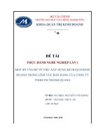 tiểu luận quản trị kinh doanh Một số vấn đề về việc xây dựng kế hoạch kinh doanh trong lĩnh vực bán hàng của Công ty TNHH-TM Thịnh quang