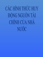 bài 1 các hình thức huy động vốn của nhà nước