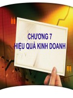 Slide bài giảng môn quản trị kinh doanh: Chương 7: Hiệu quả kinh doanh