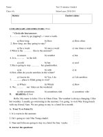 đề anh văn 6,7 1 tiết HKII