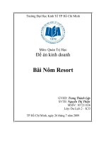 tiểu luận quản trị kinh doanh Đề án kinh doanh Bãi Nôm Resort
